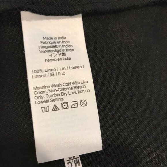 MADEWELL Pleated Midi Shirtdress in 100% Linen in Jet Black sz XS NU580 - Picture 11 of 14